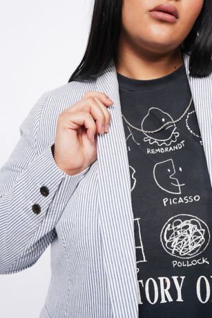Wildfang Empower Seersucker Tux Blazer | David's Bridal